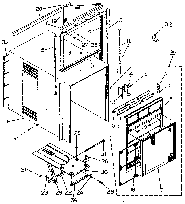 Cabinet and front panel parts