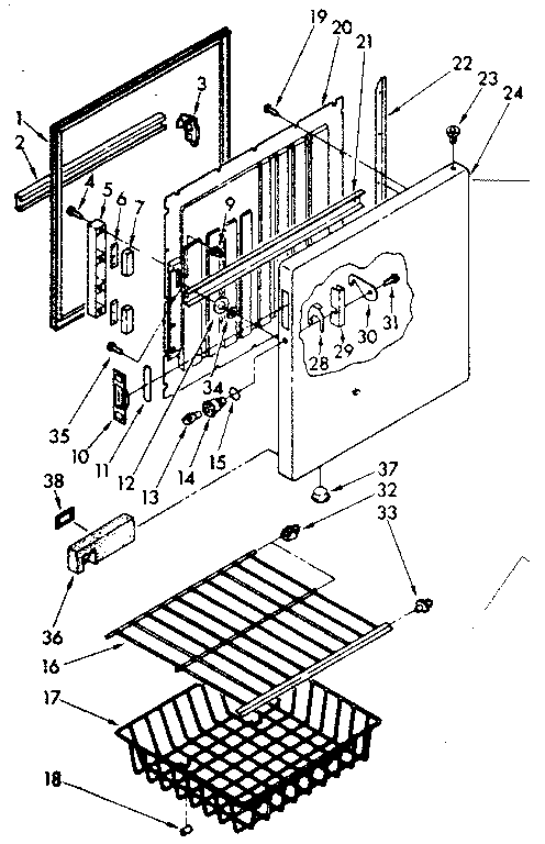 Shelf and door parts
