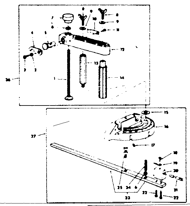 Miter gauge and hold down