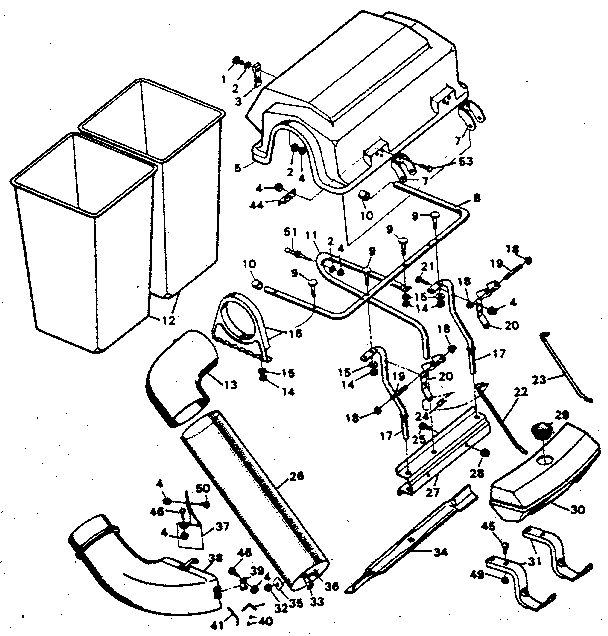 Bin / hood and chute
