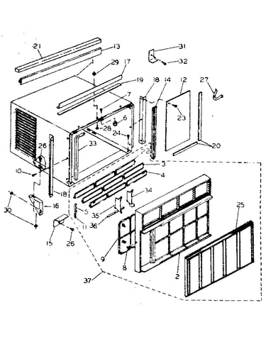 Cabinet and front panel parts