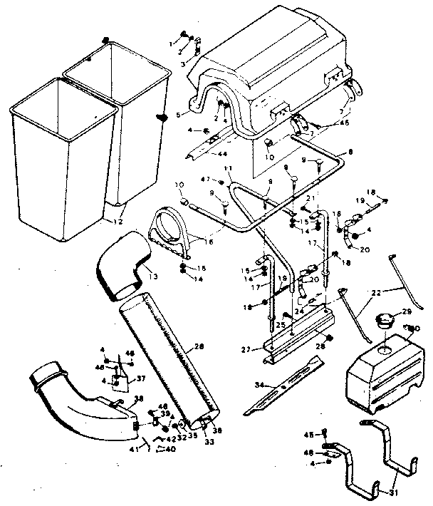 Bin / hood and chute