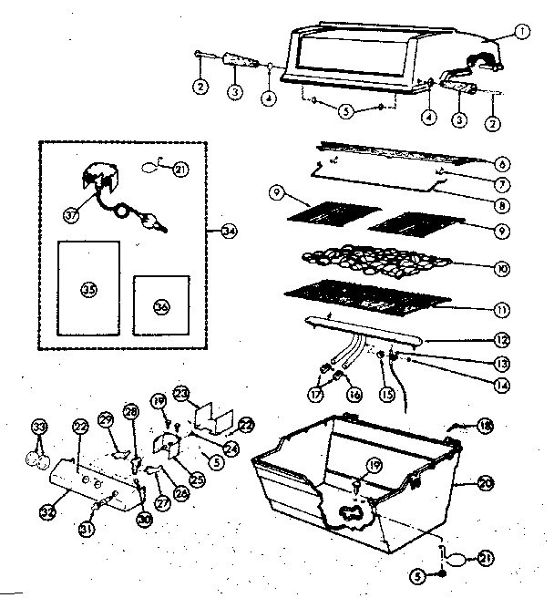Grill and burner section