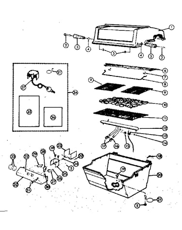 Grill and burner section
