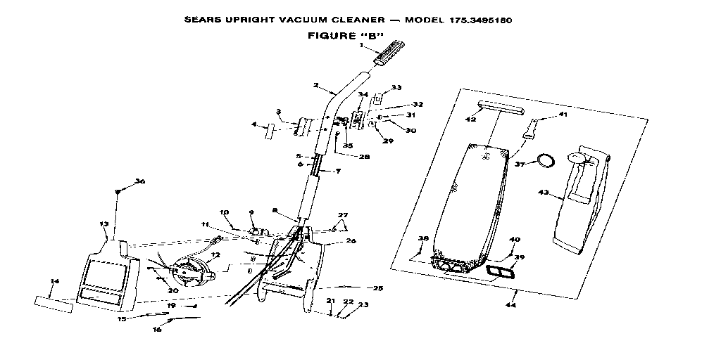 HANDLE AND BAG HOUSING