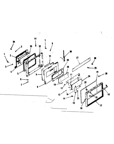 Upper oven door section