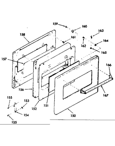 Visi-bake upper oven and lower broiler door