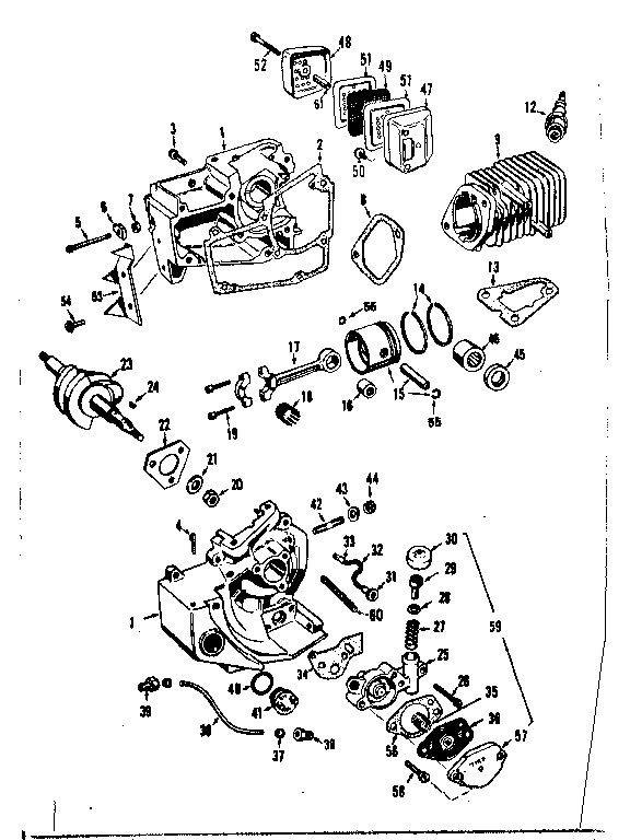 Crankcase with complete pump assembly