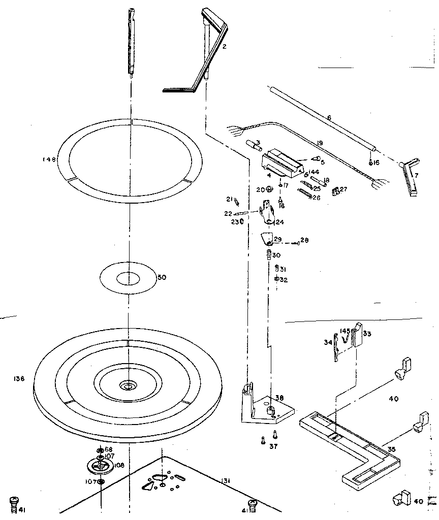 Record changer-top view