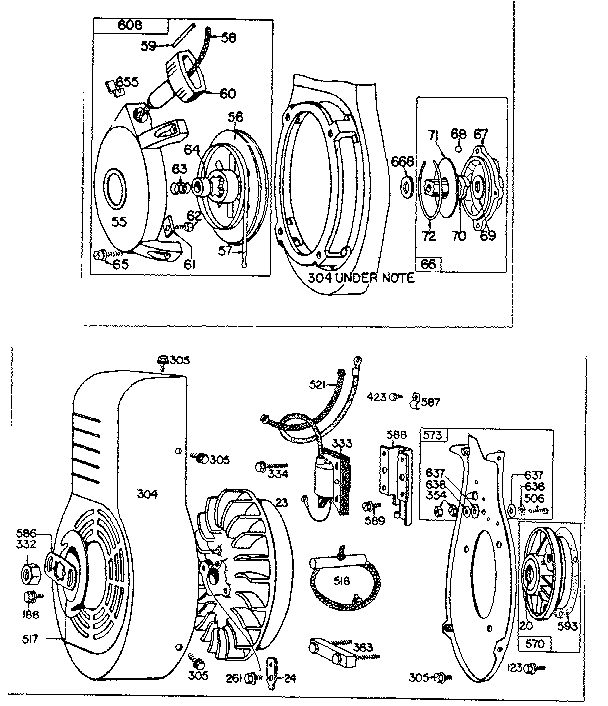 FLYWHEEL ASSEMBLY AND REWIND STARTER