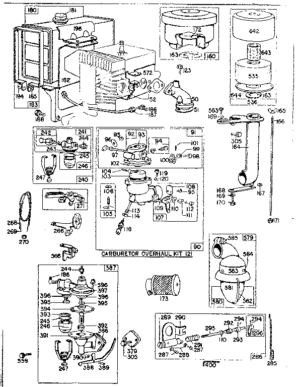 FUEL TANK AND CARBURETOR ASSEMBLY