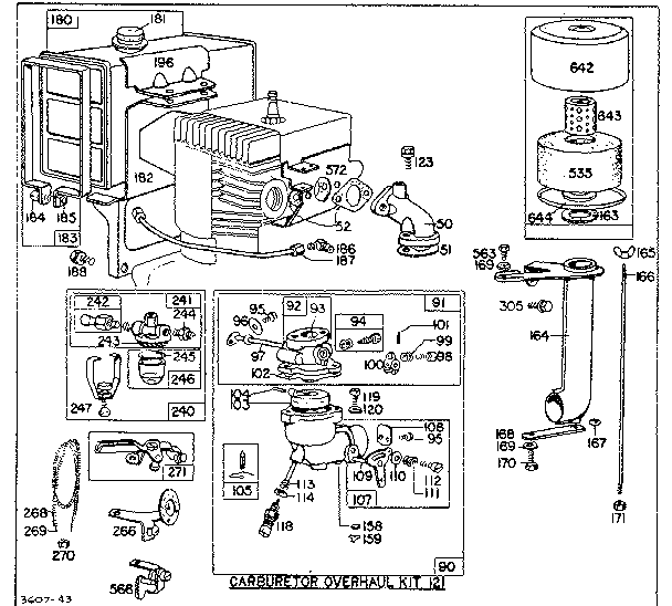 Fuel tank and carburetor overhaul kit