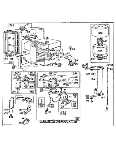 Fuel tank and carburetor overhaul kit