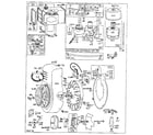 Briggs & Stratton 300420 TO 300425 (0010 - 0023) carburetor and fuel tank assembly/blower housing diagram