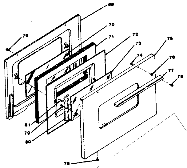 Oven door (model 119.7438610)