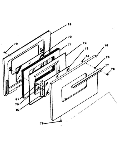 Oven door (model 119.7438610)