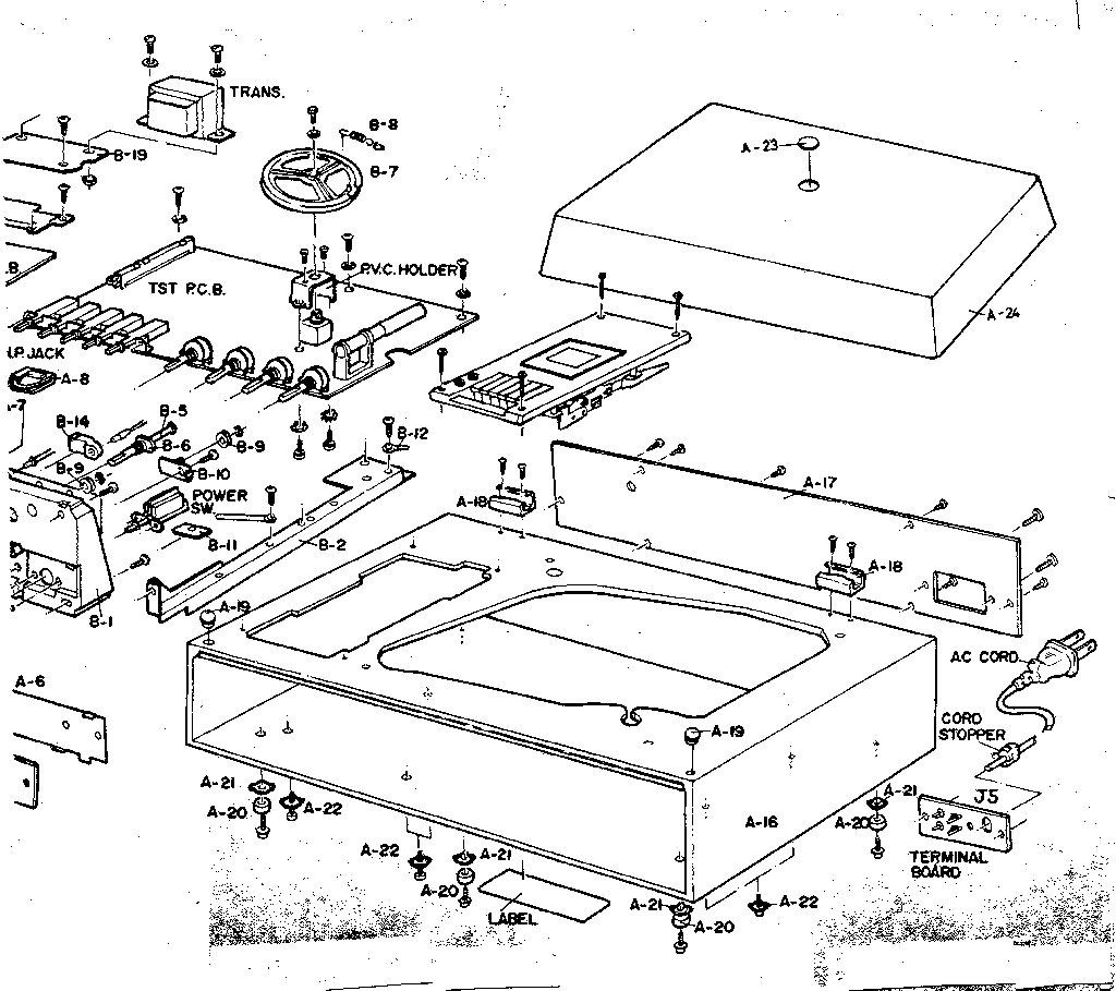 REAR PANEL ASSEMBLY AND DUST COVER LID