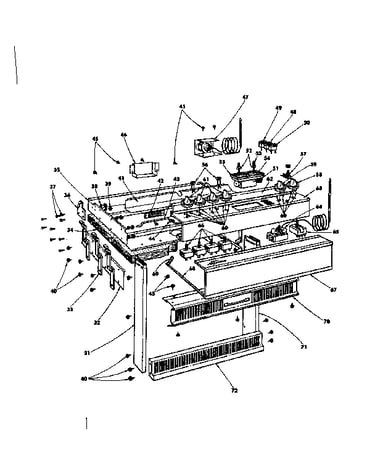 Control panel and top shelf