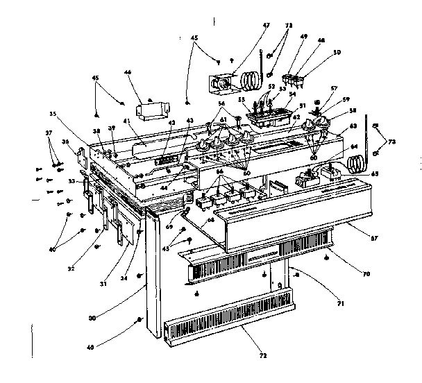 Control panel and top shelf
