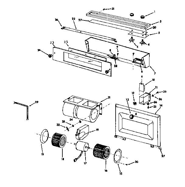 BLOWER, LIGHT AND LENS ASSEMBLY