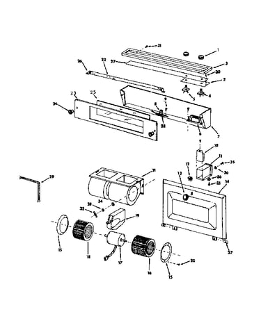 Blower, light and lens assembly