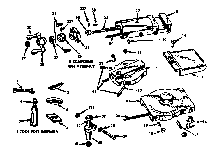 TOOL POST AND COMPOUND REST ASSEMBLY