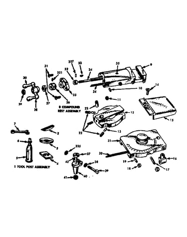 Tool post and compound rest assembly