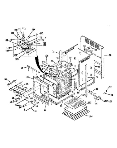 Body (single ovens) 850.4238310, 4238390, 4258310, 4258390