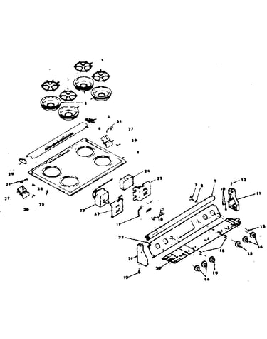 Control panel and cooktop assemblies