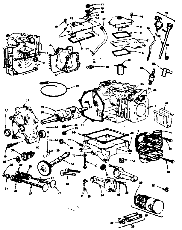 Cylinder, crankshaft and engine base group