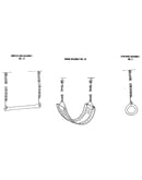 Trapeze bar, swing, & gym ring assemblies