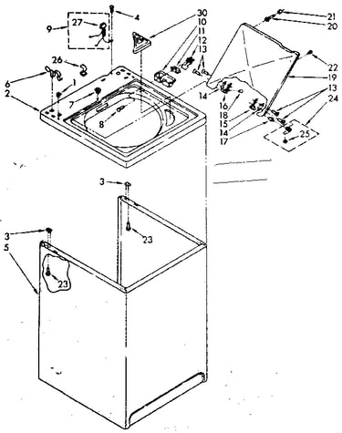 Top and cabinet parts