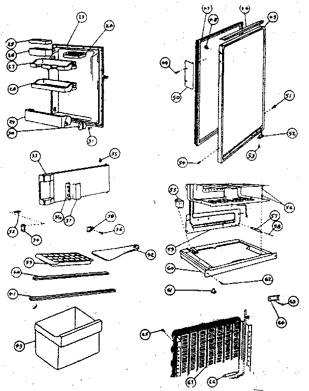 Interior parts and door