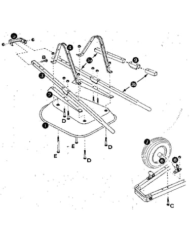 Leg, handle, and wheel assembly