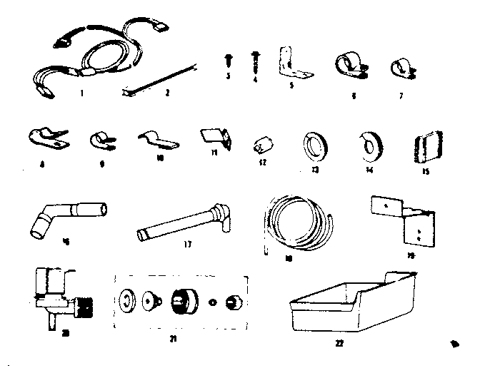 Ice maker installation parts
