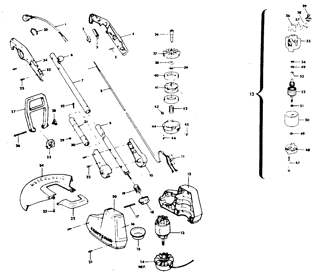 Drive shaft and head assembly