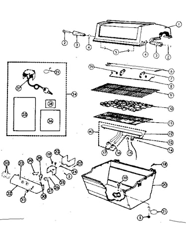 Grill and burner section