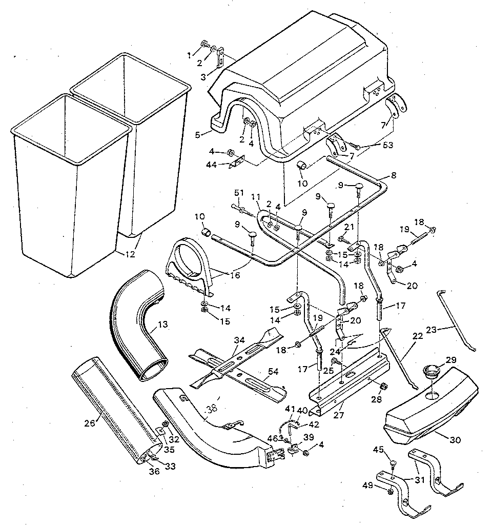 Bin/ hood and chute