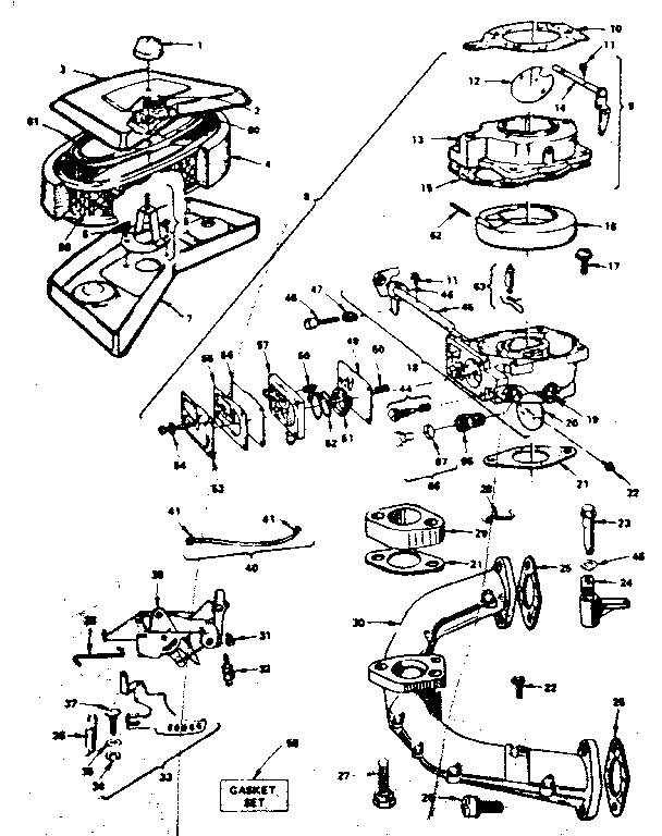 AIR CLEANER AND CARBURETOR