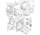 Kenmore 11087879100 bulkhead, drum and heater box parts diagram