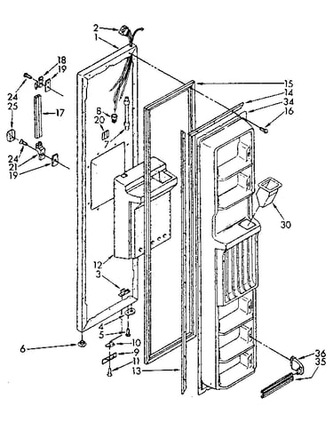Freezer door parts