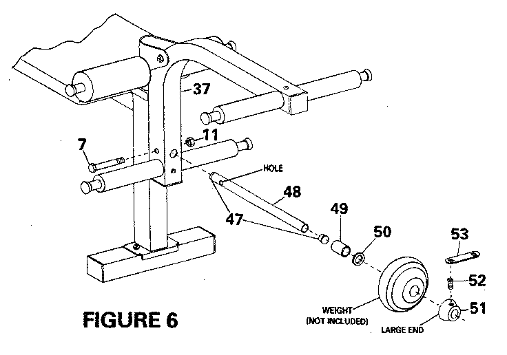 Leg lift weight assembly