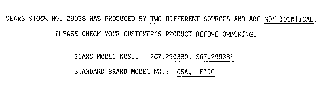 Model notes