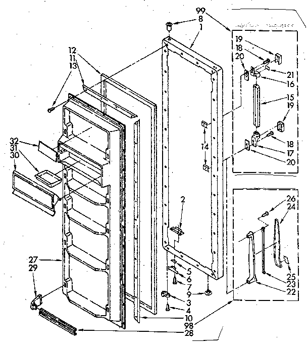 Refrigerator door parts