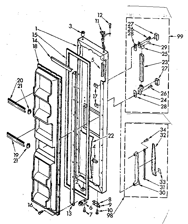 Freezer door parts