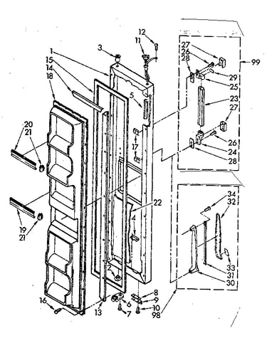 Freezer door parts