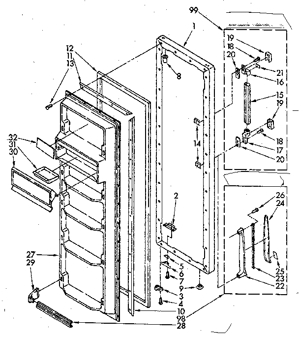 Refrigerator door parts