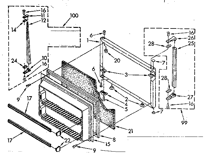 Freezer door parts