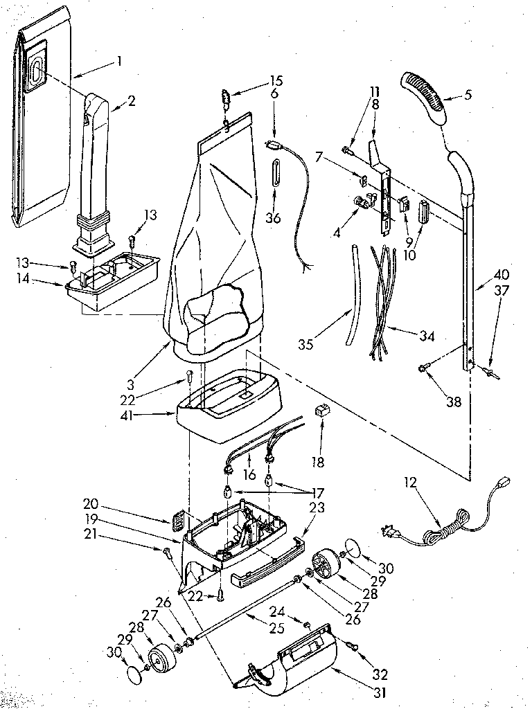 Handle and bag housing