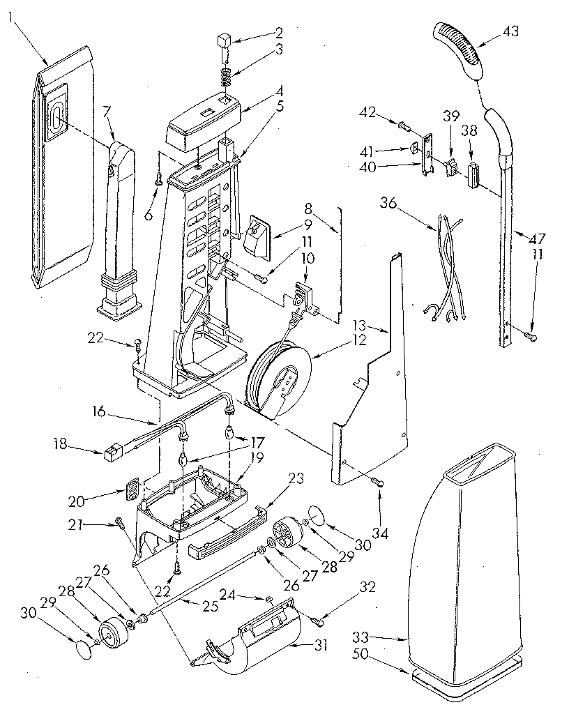Handle and bag housing